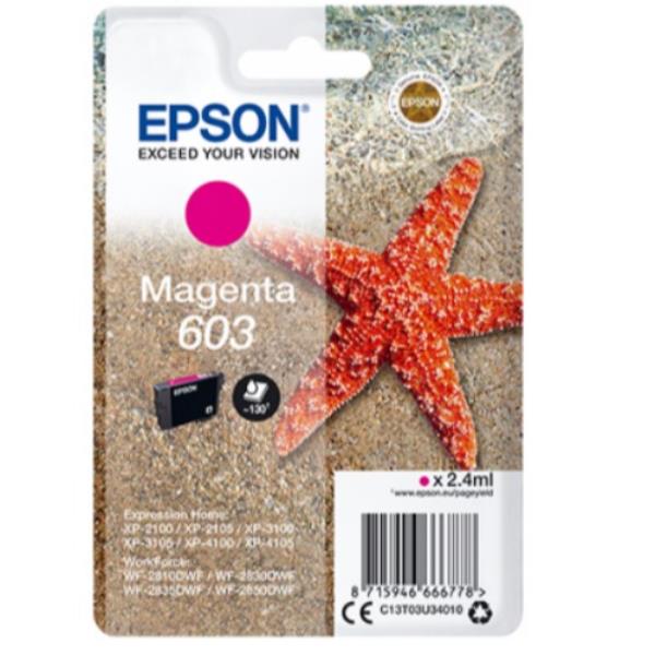 Epson 603 - 2.4 ml - magenta - originale - blister - cartuccia d'inchiostro - per Expression Home XP-2150, 2155, 3150, 3155, 4150, 4155; WorkForce WF-2820, 2840, 2845, 2870