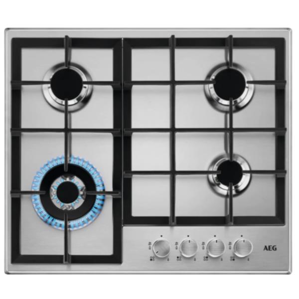 AEG HGB64400SM - Slimline - piano cottura a gas - 4 piastre - Nicchia - larghezza: 56 cm - prof. 48 cm