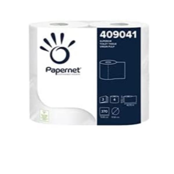 Papernet Superior - Carta igienica - cellulosa - 370 fogli - rotolo - 40.7 m - bianco (pacchetto di 4)