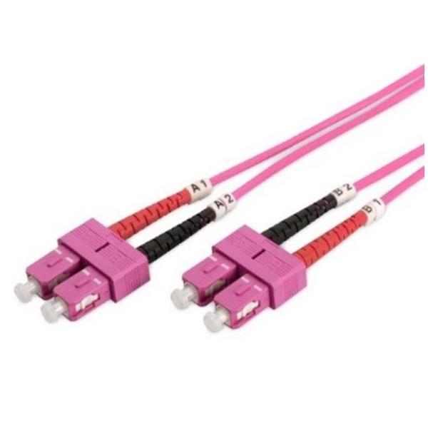 DIGITUS Professional - Cavo patch - SC multi-mode (M) a SC multi-mode (M) - 1 m - fibra ottica - duplex - 50 / 125 micron - OM4 - schermato, senza alogeni - aqua