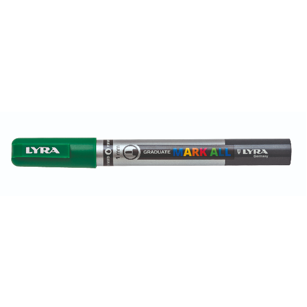 Lyra Graduate Mark All - Marcatore - permanente - verde linfa - 1 mm - sottile