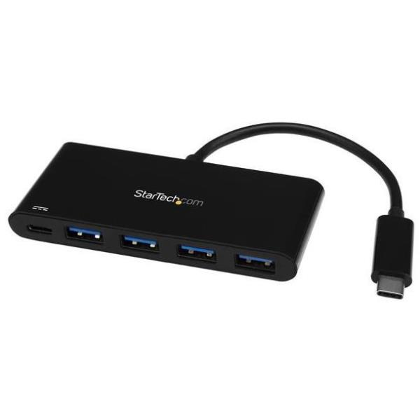 StarTech.com Hub USB 3.0 a 4 porte con Power Devlivery - USB-C a 4x USB-A - Adattatore compatto USB-C a USB-A - Hub Alimentato USB - Hub - 4 x SuperSpeed USB 3.0 - desktop