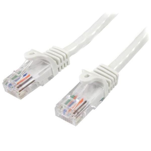 StarTech.com Cavo di rete CAT 5e - Cavo Patch Ethernet RJ45 UTP Bianco da 3m  antigroviglio - Cavo RJ45 M/M Cat 5e (45PAT3MWH) - Cavo patch - RJ-45 (M) a RJ-45 (M) - 3 m - UTP - CAT 5e - stampato, antiaggrovigliamento - bianco