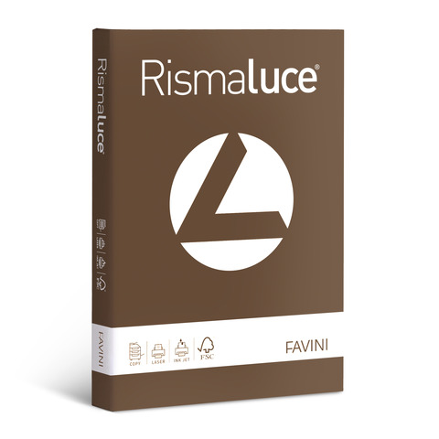FAVINI RismaLuce - Cellulosa - marrone - A4 (210 x 297 mm) - 200 g/m² - 125 fogli carta colorata