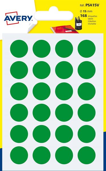 Avery - Etichetta con codice di colore autoadesiva - verde (pacchetto di 168)