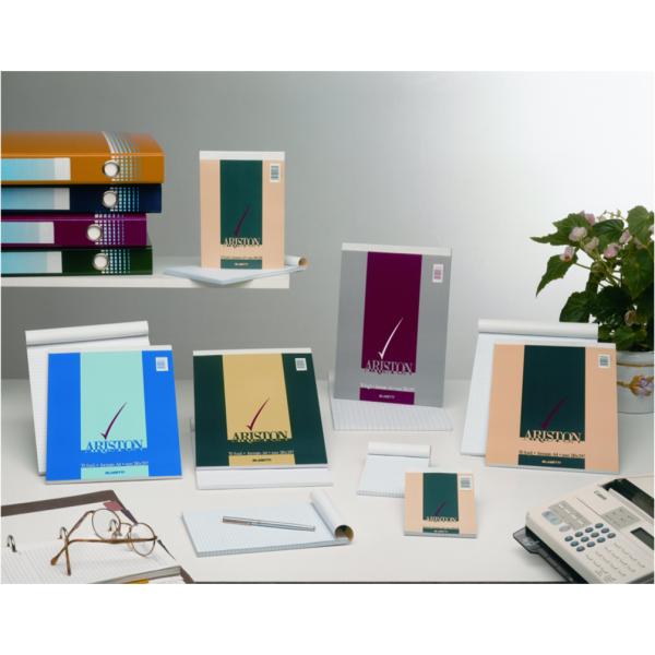 Blasetti ARISTON - Blocco punto metallico - rilegatura a nastro - A4 - 70 fogli / 140 pagine - extra bianco - neutro - disponibile in colori assortiti - cartone
