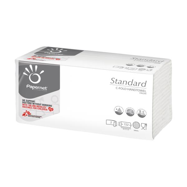 Papernet - Asciugamani - pura cellulosa - 152 fogli - piega a C - bianco