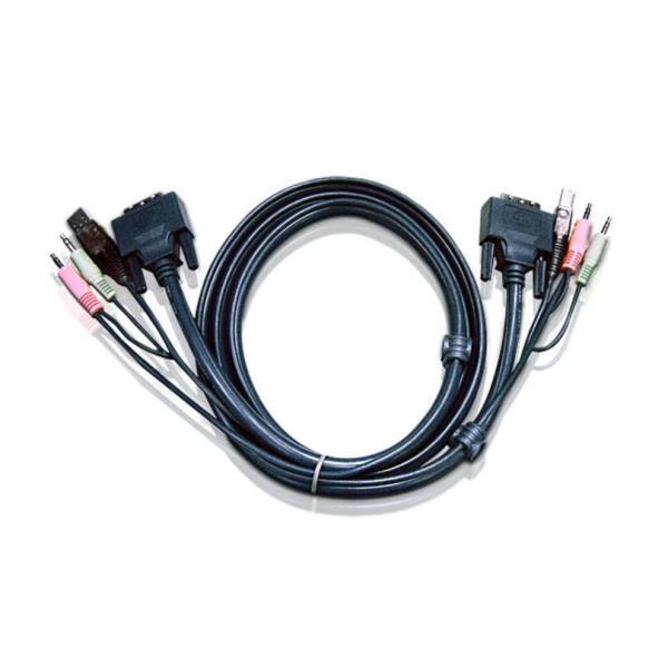 ATEN 2L-7D03UI - Cavo audio / video / USB - USB, mini-phone stereo 3.5 mm, DVI-D (M) a mini-phone stereo 3.5 mm, USB Tipo B, DVI-D (M) - 3 m - per ATEN CS1768