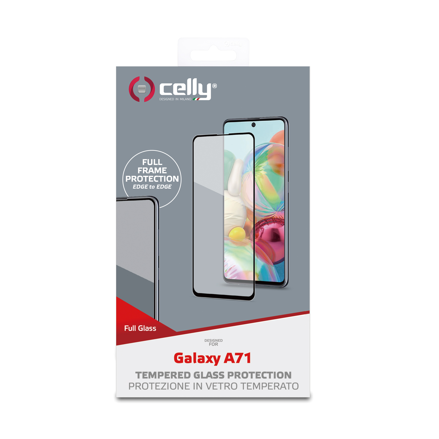 Celly Full Glass - Protezione per schermo per telefono cellulare - vetro - colore telaio nero - per Samsung Galaxy A71