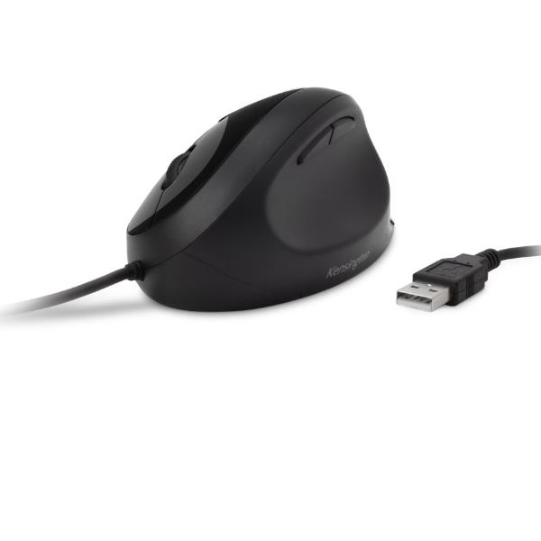 Kensington Pro Fit Ergo - Mouse - ergonomico - 5 pulsanti - cablato - USB - nero - retail
