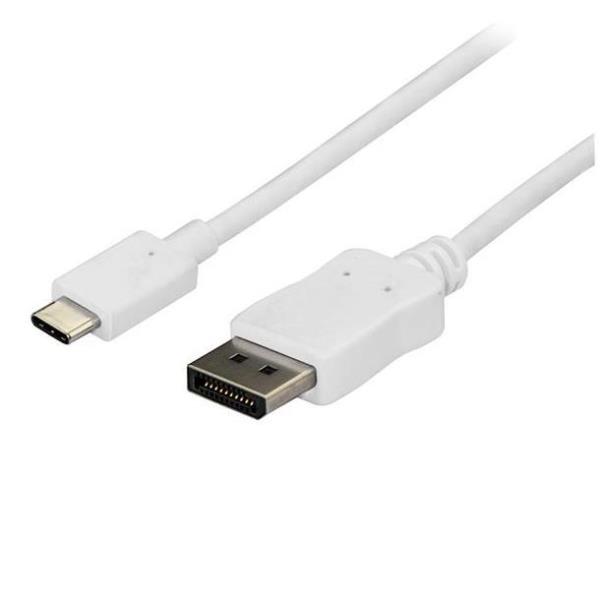 StarTech.com Cavo USB-C a DisplayPort da 1m - 4K 60Hz - Bianco - Cavo USB Tipo-C - Compatible con Thunderbolt 3 - Adattatore video esterno - STM32F072CBU6 - USB-C - DisplayPort - bianco