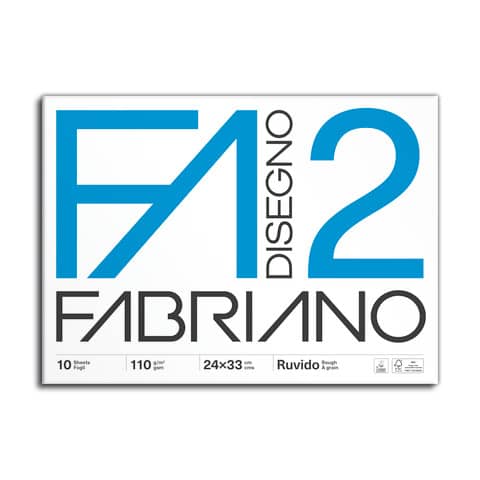 Album F2 - 24 x 33 cm - 10 fogli - 110 gr - ruvido - punto metallo - Fabriano