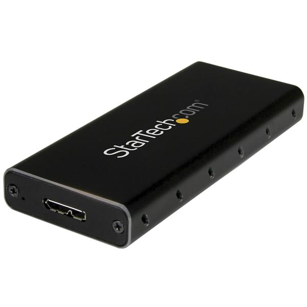 StarTech.com Box Esterno mSATA in alluminio USB 3.1 (10Gbps) - Portatile e comodo per mSATA e mini mSATA - Box esterno - mSATA, mSATA mini - SATA 6Gb/s / mSATA - USB 3.1 (Gen 2) - nero, argento