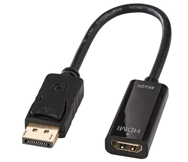 Lindy - Adattatore video - DisplayPort maschio a HDMI femmina - nero - supporto 4K
