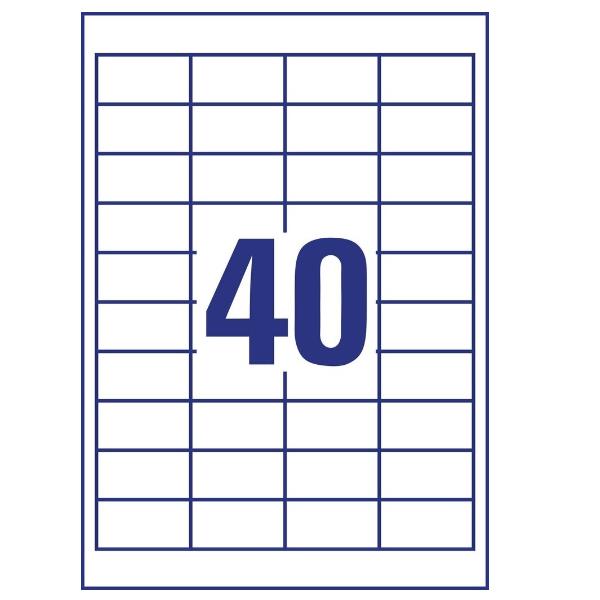 Avery - Bianco - 48.5 x 25.4 mm 4000 etichette (100 foglio(i) x 40) etichette multiuso