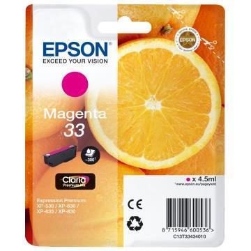 Epson 33 - 4.5 ml - magenta - originale - blister con radiofrequenza / allarme acustico - cartuccia d'inchiostro - per Expression Home XP-635, 830; Expression Premium XP-530, 540, 630, 635, 640, 645, 830, 900