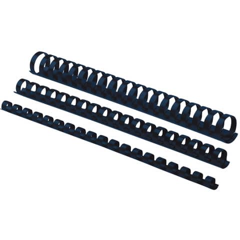Fellowes - 8 mm - 30 cm - 21 anelli - A4 (210 x 297 mm) - 40 fogli - blu - 100 pezzi pettine per la rilegatura in plastica - per Fellowes Galaxy 500, Orion 500, Pulsar+ 300, Quasar+ 500, Star+ 150, Starlet 2+