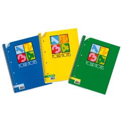 Blasetti FOUR NOTES - Taccuino - rilegatura a spirale - A4 - 120 fogli / 240 pagine - quadretti - 4 fori - disponibile in colori assortiti