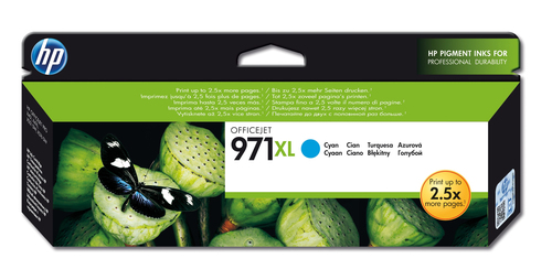 HP 971XL - Alta resa - ciano - originale - cartuccia d'inchiostro - per Officejet Pro X451dn, X451dw, X476dn MFP, X476dw MFP, X551dw, X576dw MFP