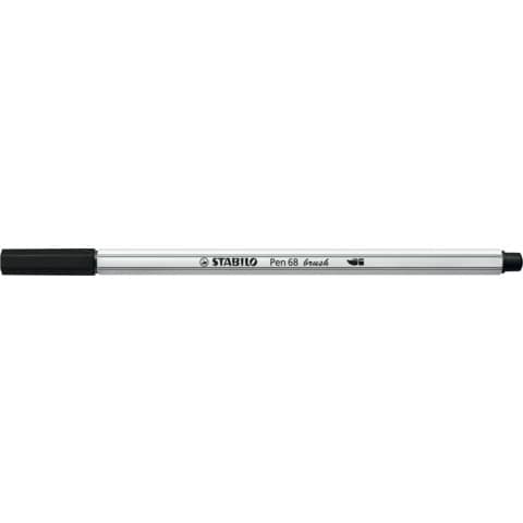 STABILO Pen 68 Brush - Penna con punta a pennello - nero - inchiostro base acqua