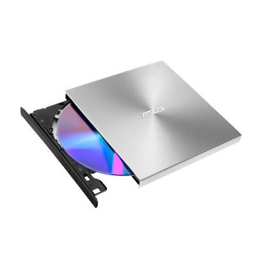 ASUS ZenDrive U9M SDRW-08U9M-U - Unità disco - DVD±RW (±R DL) - 8x/8x - USB 2.0 - esterno - argento - per 15; ROG Strix G15; ROG Zephyrus Duo 15; ROG Zephyrus G14; TUF505; ZenBook 13
