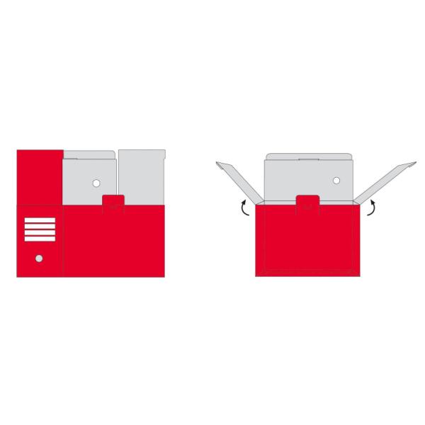 Rexel Dox & Dox - Cartella a scatola - larghezza dorsale 170 mm - bianco/rosso