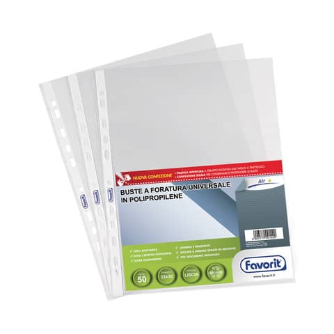 Favorit AIR Standard - Busta trasparente - per 220 x 300 mm - trasparente (pacchetto di 50)