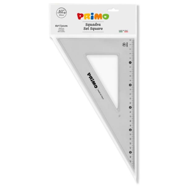 PRIMO - Squadra - scuola - 30 cm - 30°, 60° - grigio fumo - polistirene