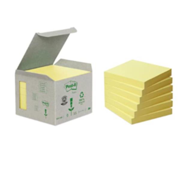 Blocco Post-it Notes Green - 654-1B - 76 x 76 mm - giallo - 100 fogli - riciclabile 100% - Post-it