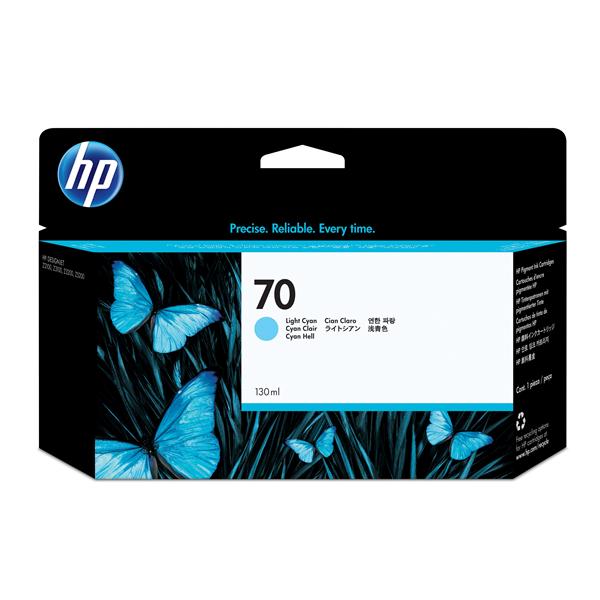 HP 70 - 130 ml - cyan chiaro - originale - DesignJet - cartuccia d'inchiostro - per DesignJet Z2100, Z3100, Z3100ps, Z3200, Z3200ps, Z5200