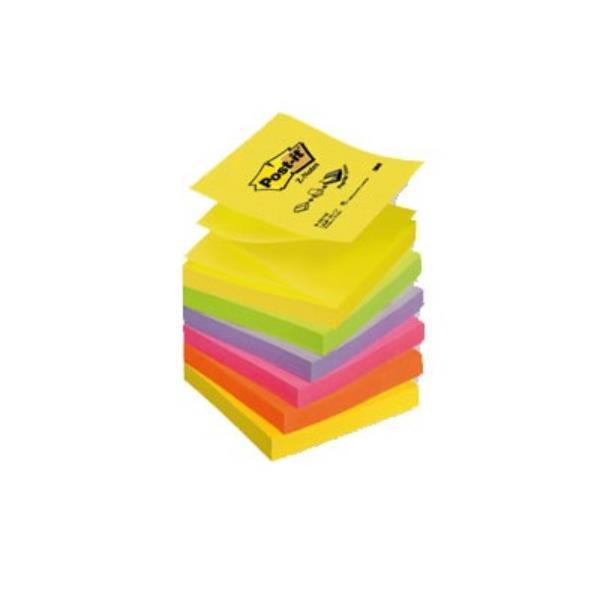 Blocco Post-it Super Sticky Z Notes - R330-NR NEON - 76 x 76 mm - assortiti neon - 100 fogli - Post-it