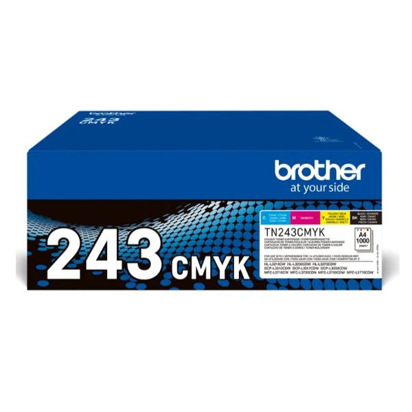 Brother TN243CMYK Value Pack - Confezione da 4 - nero, giallo, ciano, magenta - originale - cartuccia toner - per Brother DCP-L3510, L3517, L3550, HL-L3210, L3230, L3270, MFC-L3710, L3730, L3750, L3770