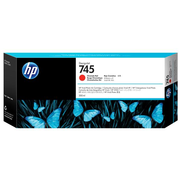 HP 745 - 300 ml - alta capienza - rosso cromatico - originale - DesignJet - cartuccia d'inchiostro - per DesignJet HD Pro MFP, Z2600 PostScript, Z5600 PostScript