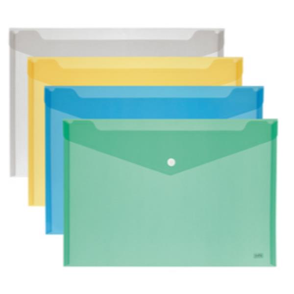 Busta con bottone - A5 - PP - colori assortiti - Lebez