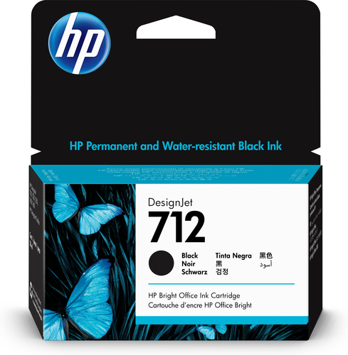 HP 712 - 38 ml - nero - originale - DesignJet - cartuccia d'inchiostro - per DesignJet Studio, T210, T230, T250, T630, T650