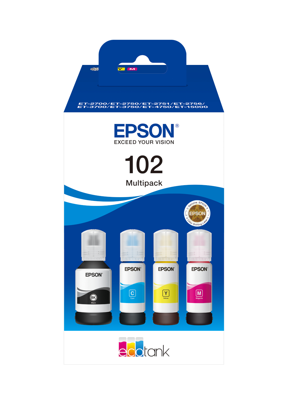 Epson - Confezione da 4 - nero, giallo, ciano, magenta - originale - cartuccia d'inchiostro - per EcoTank ET-15000, 2750, 2751, 2756, 2850, 2851, 2856, 3850, 4750, 4850, 4856