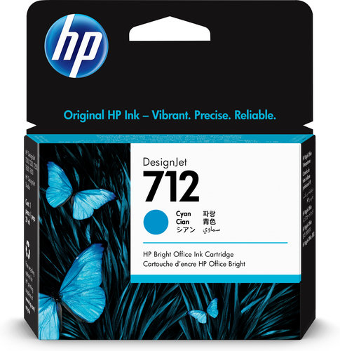 HP 712 - 29 ml - ciano - originale - DesignJet - cartuccia d'inchiostro - per DesignJet Studio, T210, T230, T250, T630, T650