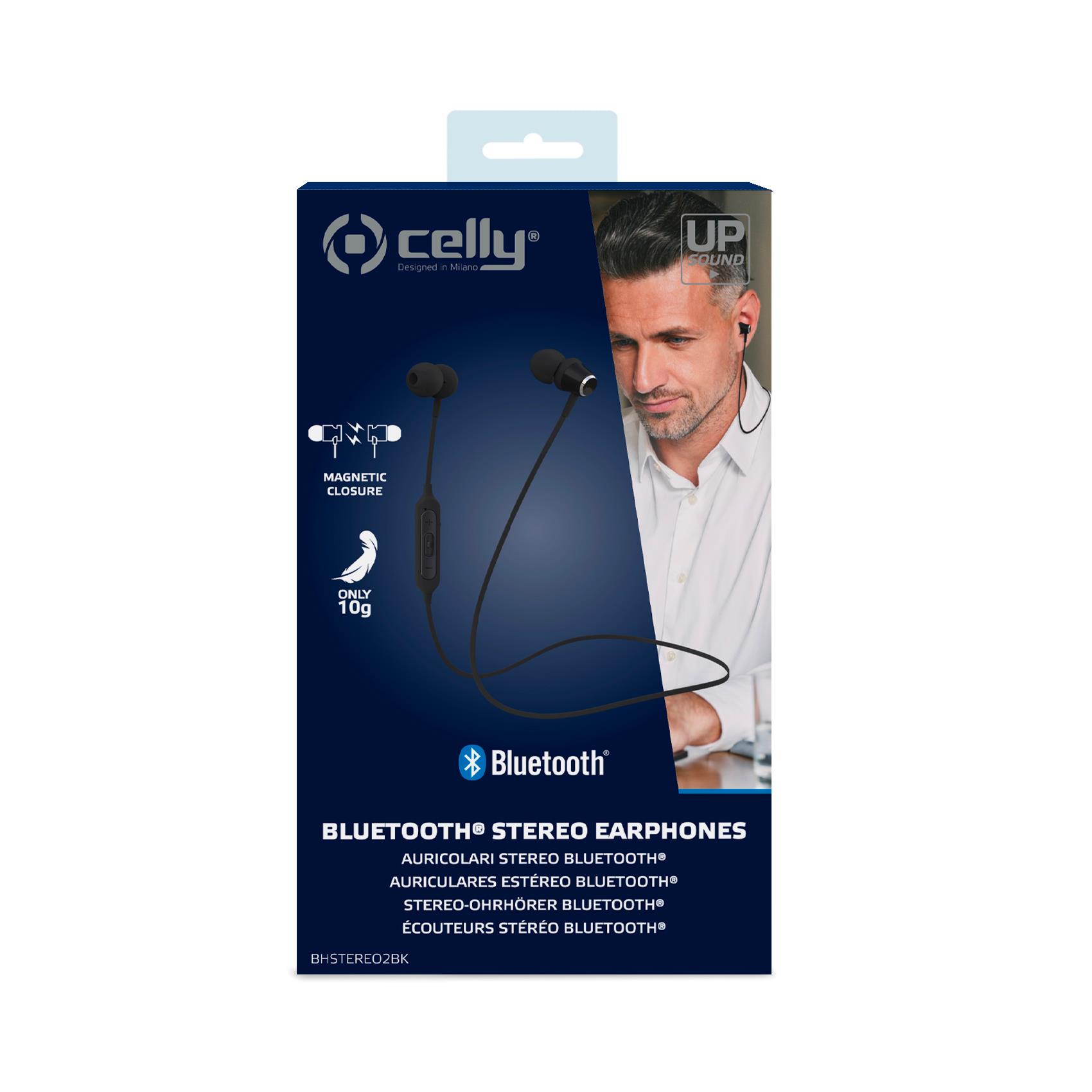 Celly Bh Stereo 2 - Auricolari con microfono - in-ear - Bluetooth - senza fili - nero