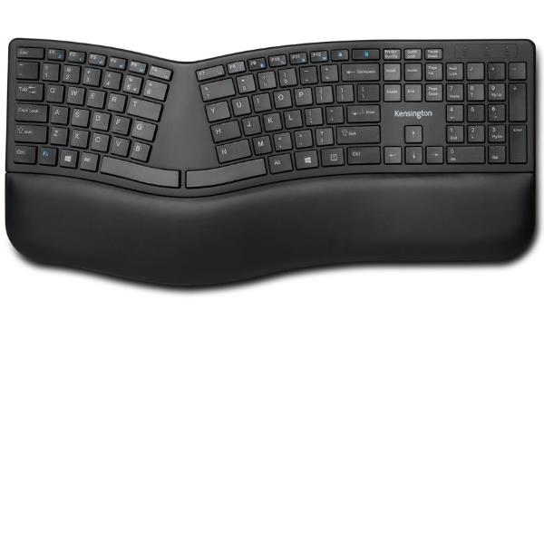 Kensington Pro Fit Ergo Wireless Keyboard - Tastiera - senza fili - 2.4 GHz, Bluetooth 4.0 - italiana - nero