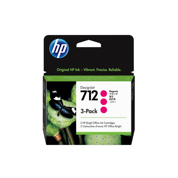 HP 712 - Confezione da 3 - 29 ml - magenta - originale - DesignJet - cartuccia d'inchiostro - per DesignJet Studio, T210, T230, T250, T630, T650