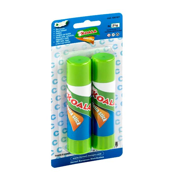 KOALA - Colla in stick - 21 g - non permanente - PVP (polivinilpirrolidone) (pacchetto di 2)
