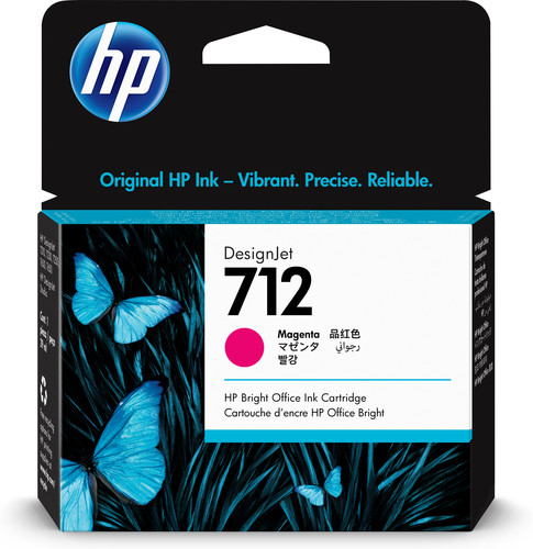 HP 712 - 29 ml - magenta - originale - DesignJet - cartuccia d'inchiostro - per DesignJet Studio, T210, T230, T250, T630, T650