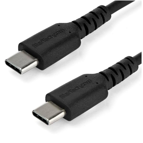 StarTech.com Cavo di ricarica USB-C di 2 m - Fibra aramidica e Protezione EMI - Guaina TPE - Nero  (RUSB2CC2MB) - Cavo USB - USB-C (M) dritto a USB-C (M) dritto - USB 2.0 - 2 m - nero - per P/N: CDP2HDUACP2, SECTBLTDT, STNDTBLTMOB