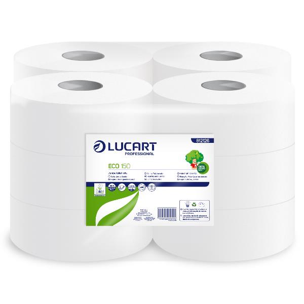 Carta igienica Eco Mini Jumbo - 2 veli - 15 gr - diametro 18 cm - 9,1 cm x 150 mt - Lucart