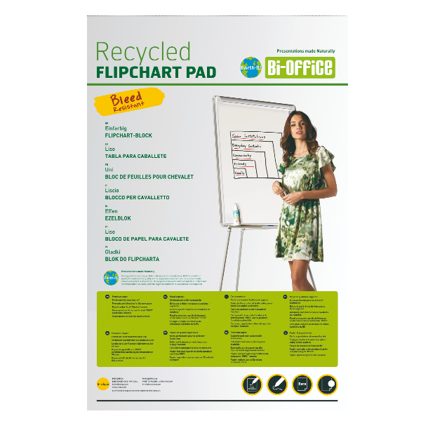 Blocchi per lavagna Earth - 65 x 98 cm - 20 fg - bianco - Bi-Office