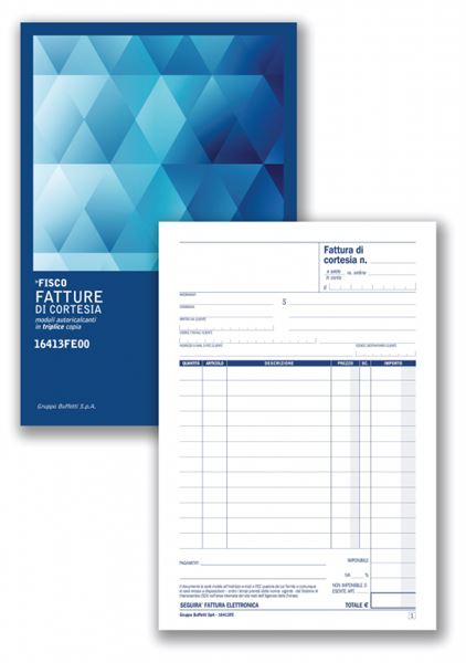 Blocco fatture di cortesia - 33/33/33 copie autoric. - 21,5 x 14,8 cm - DU16413FE00 - Data Ufficio