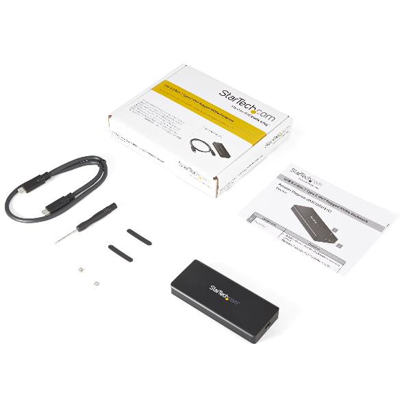StarTech.com Box esterno SSD PCIe NVMe M.2 - Alluminio - Resistente all'acqua/polvere IP67 - USB 3.1 Gen 2 (10Gbps) Tipo C (M2E1BRU31C) - Box esterno - M.2 - M.2 Card - USB 3.2 (Gen 2) - nero - per P/N: PEXUSB321C