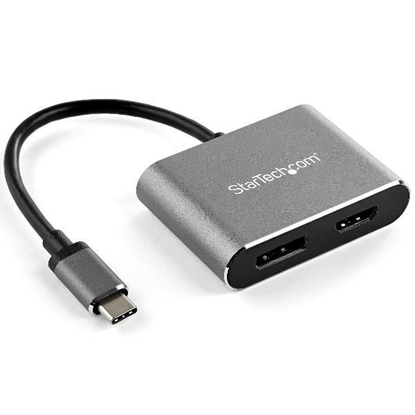 StarTech.com Adattatore USB-C a DisplayPort o HDMI - 4K 60Hz UHD - Convertitore video 2-in-1 da USB type C a HDMI/DP (CDP2DPHD) - Adattatore video - USB-C maschio a HDMI, DisplayPort femmina - 20.5 cm - grigio spazio - supporto 4K, attivo