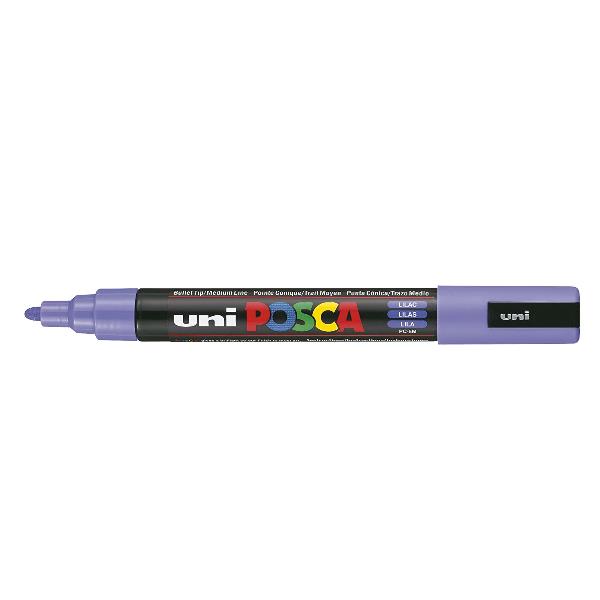 Marcatore a base d'acqua Uni Posca PC5M  - punta  tonda media da 1,8mm a 2,5mm - lilla - Uni Mitsubishi