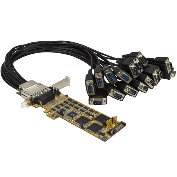 StarTech.com Scheda seriale a basso profilo da 16 porte - RS232 con 16 porte DB9 - PCI Express - Modulo di espansione - PCIe 1.1 profilo basso - RS-232 x 2 - giallo
